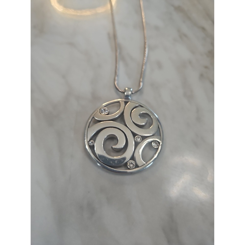 Brighton London Groove Silver Pendant Contempo Necklace 18"